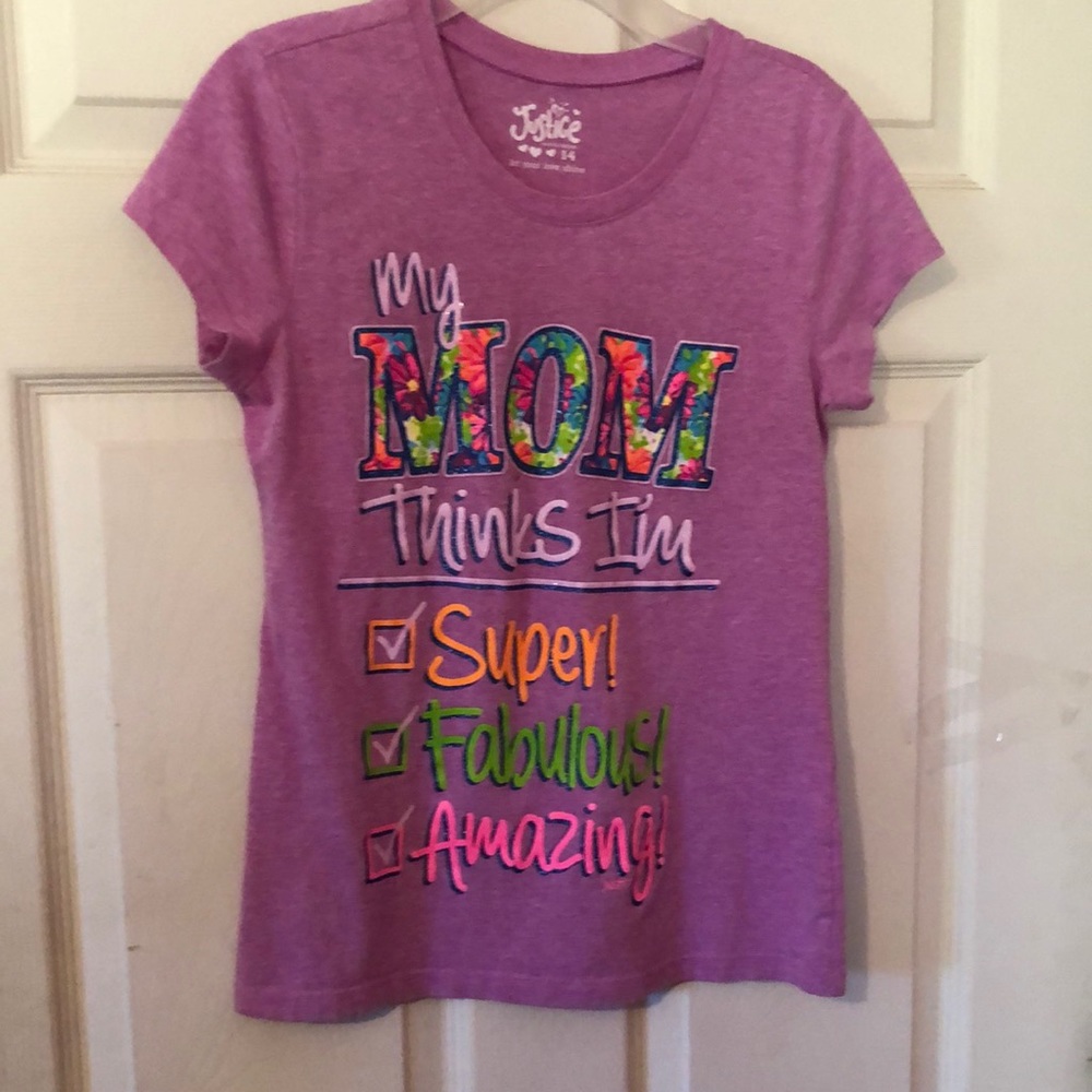 Justice Lavender My Mom Thinks I’m T-Shirt Girls 14
